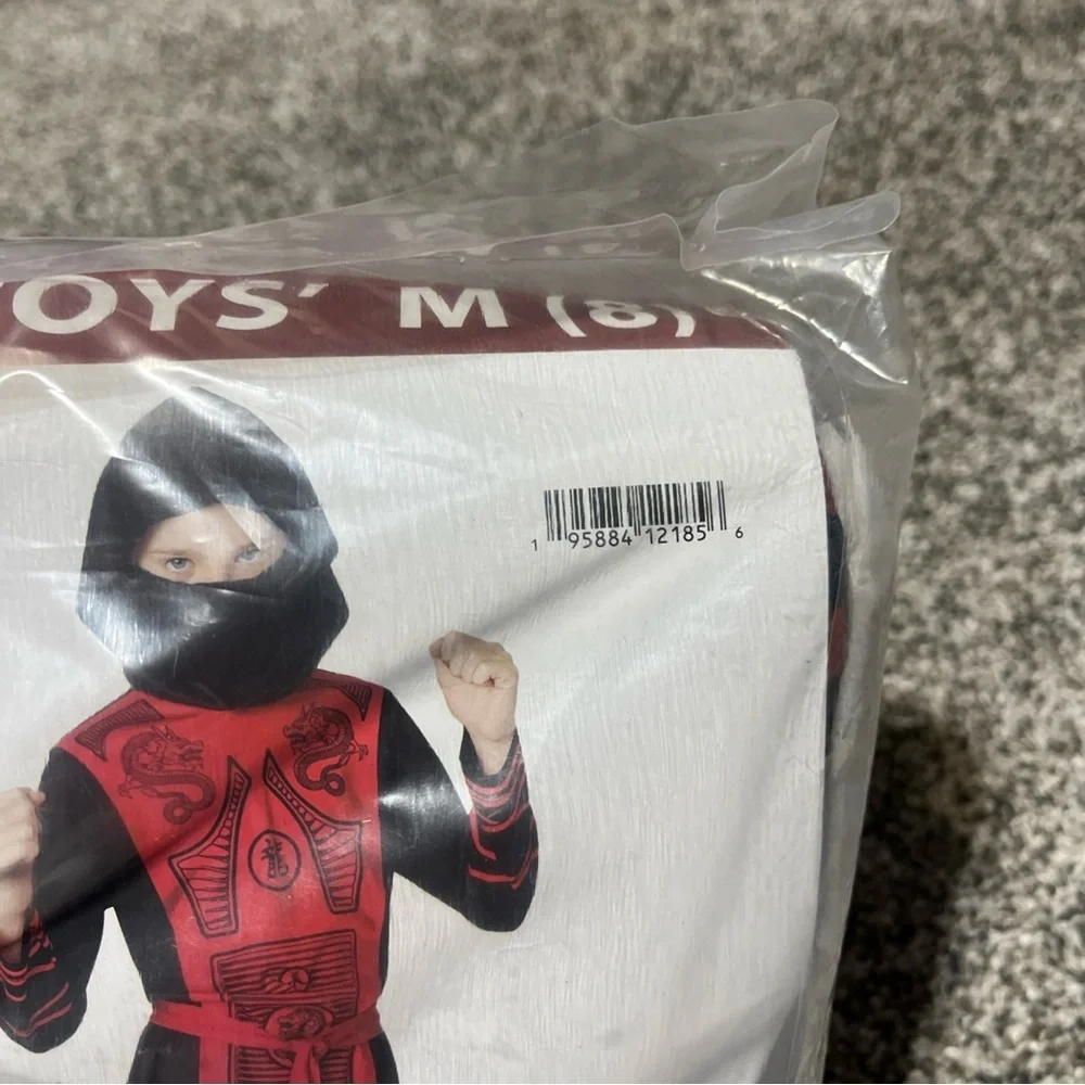 Celebrate Red Ninja Costume~Medium 8 NWT~Halloween Unisex kids